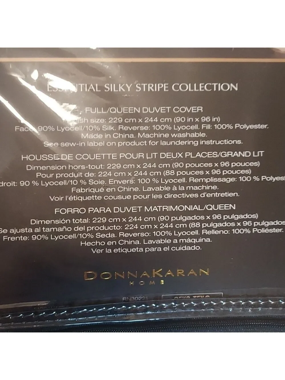 Donna Karan Silky Stripe Duvet Cover Full/Queen